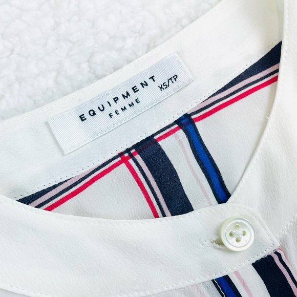 EQUIPMENT • Henri Plaid Silk Long Sleeve Button-Down Shirt, XS - Picture 11 of 13